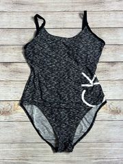 Space Dye Logo Graphic One Piece Swimsuit