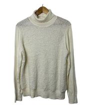 Juicy Couture Ivory Textured Wool-Blend Turtleneck Sweater Women's XL New