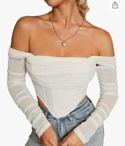 Mesh Off The Shoulder top