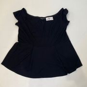 Lane Bryant Short Sleeve Blk Off Shoulder Peplum Pleat Top Stretch NWT Sz 18/20