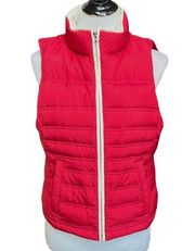 Ann Taylor Loft Puffer Vest Red Size Medium Petite