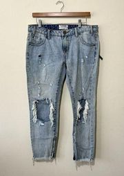 One Teaspoon Womens Jeans Size 30 Low Rise Freebirds Distressed Boyfriend NWT