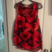 Rachel Roy Red & Black Sleeveless Printed Tank Tops Size XL