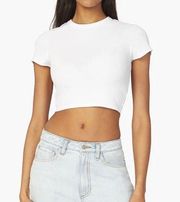 Weworewhat cropped waffle baby white tee XS