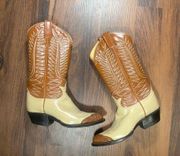 vintage tony lama two toned cowboy boots