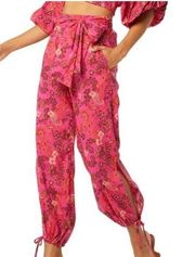 MISA floral breezy pants pink size medium