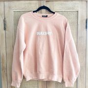 Nasty Gal Oversized Graphic Bullsh*t Sweatshirt Orange Size Small Pullover