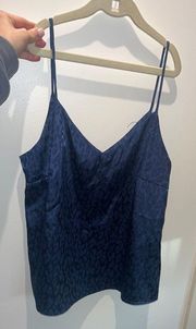 Blue Leopard Print Tank Too