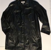 Preston and York Black Women’s Leather Button Front - Size Medium cover’s buns