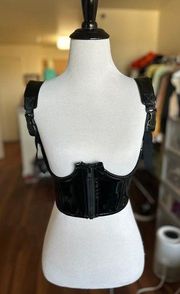 My Type Underbust Corset- Patent Black latex midnight