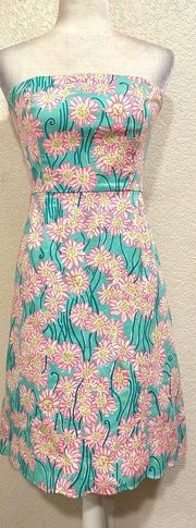 Vintage 90s White Label Bliss Blue Grass Tube Dress