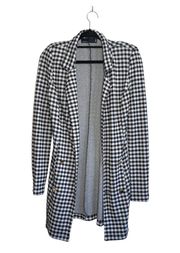 Black & White Houndstooth Print Longline Blazer 2 Tall