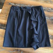 Women's Single Front Ruffle Gray Skirt Sz 12
