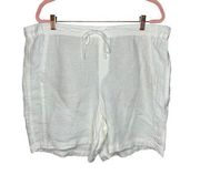 NWT J.Jill‎ Love Linen White Drawstring Shorts Size XL