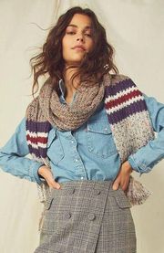 Free People Rugby Stripe Tassel Scarf