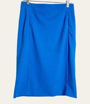 Diane Von Furstenberg Solid Blue Straight Pencil Skirt Size 6