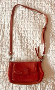 Burnt Orange Leather Crossbody Bag