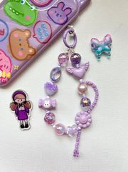 Purple beads  phonecharm keychain bagchain y2k