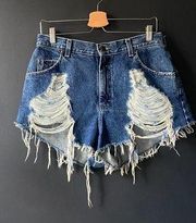 Furst of a Kind Vintage Lee Ripped Distressed Festival Jean Shorts
