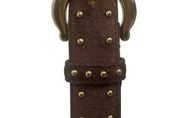 Vintage 80s Morgan Taylor Size Medium Brown Suede Leather Studded Belt