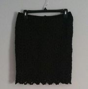 Joe Fresh Black Lace Pencil Straight Skirt 0