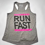 Chin Up Women’s Apparel Run Fast Athletic Training Gray Top Tank Running Sz M