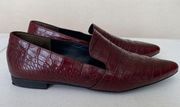 Paul Green Belinda Pointed Toe Loafer wine red burgundy animal crocodile US 6.5