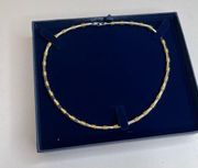 NEW Single Strand Necklace Gold Silver Tube Beads from the Vertigo Collection