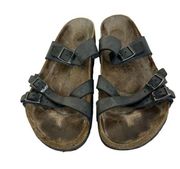 Birkenstock Mayari Leather Strap Blue Gray Sandals Size EU 42 US 9