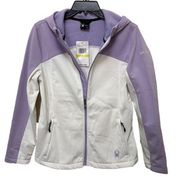 Spyder New  Women’s Hooded Jacket Size M Lilac and White. Full zipper