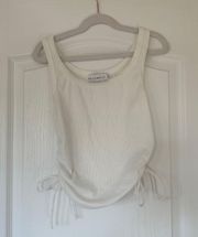 Hello Molly White Ribbed Tank Top