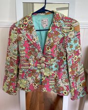 90’s  Jungle Print Floral Blazer