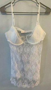 Victoria's Secret White Very Sexy Lace Babydoll Bra Cami Nightie VS Size Large