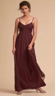 Anthropologie BHLDN Raspberry / Burgundy Brigitte Maxi Chiffon Formal Dress - XL