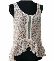 Band of Gypsies Animal Print Sheer Tank Top