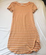 💝Orange striped shirt comfy dress💝