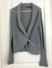 Grey Knitted Cardigan - Size M