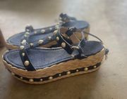 denim and pearl wedge size 37