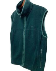 Vintage L.L. Bean Fleece Zip Front Green Logo Vest.