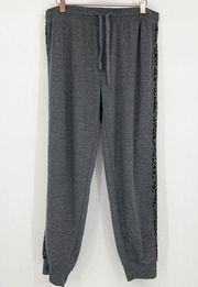 Splendid Gray Cheetah Stripe Jogger Lounge Pante Size Medium M