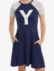 Hot Topic Yuri on Ice Raglan Skater Dress Size Small Anime Cosplay Blue Gray