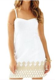 White and Gold Lilly Dress