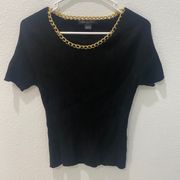 Ribbed Top with Gold Chain Size Large