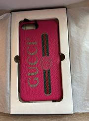 NIB vintage pebbled leather pink  phone case