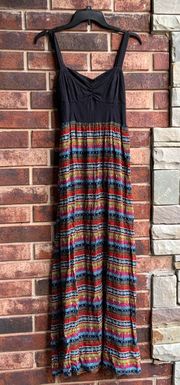 Multi-Colored Geometric Print Tank Maxi Dress Jrs M