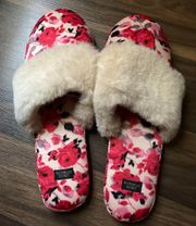 Pink And Red Floral Slippers, 7