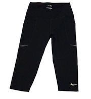 Saucony Womens Bullet Series Run Dry Running Capri Pants Black Small