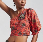 FARM RIO x Anthropologie One Shoulder Crop Top NWT in Large