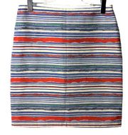J McLaughlin Elm Skirt Jacquard A Line Multi Color Woven Texture Size 8 NWT