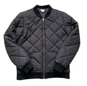 Garnet Hill Black Quilted Bomber Jacket S